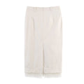 Damen eleganter Bleistiftrock mit transparentem Spitzenabschluss EB