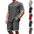 Freizeit-Jersey-Set für Herren mit Kontraststreifen