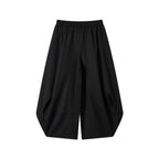 Weite Bermuda-Shorts mit hoher Taille, Falten und Kordelzug