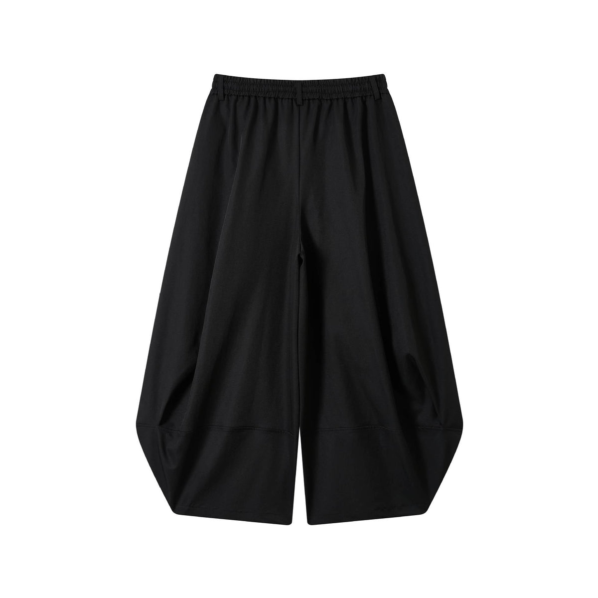Weite Bermuda-Shorts mit hoher Taille, Falten und Kordelzug