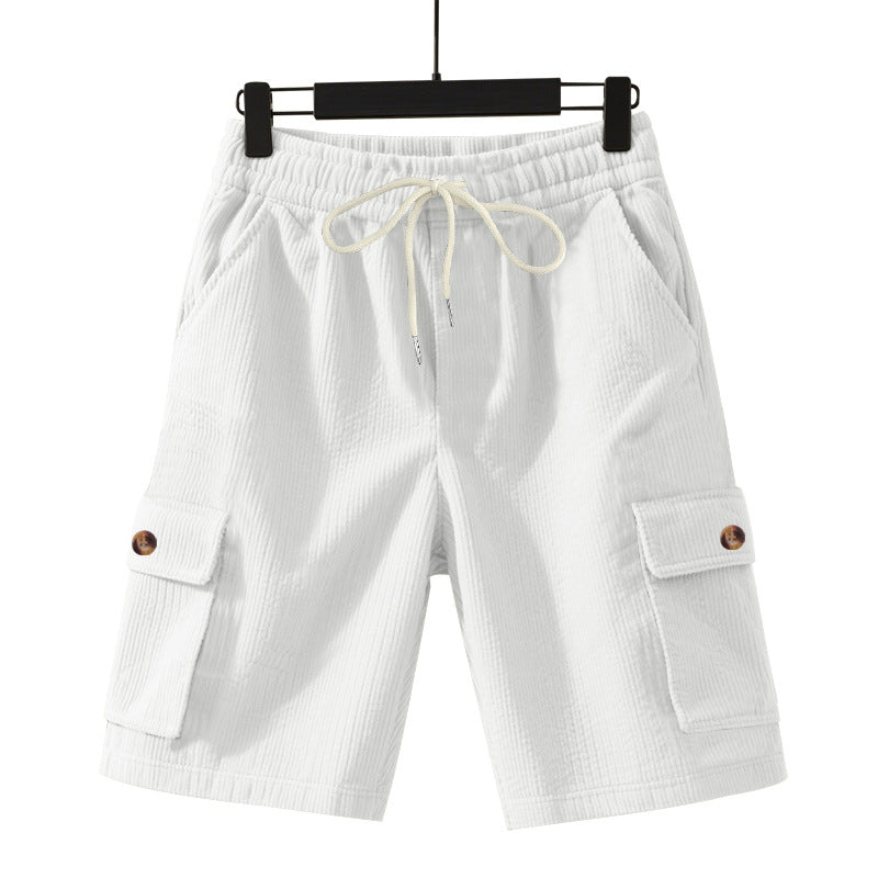 Herren-Cordshorts mit Cargo-Taschen und Kordelzug