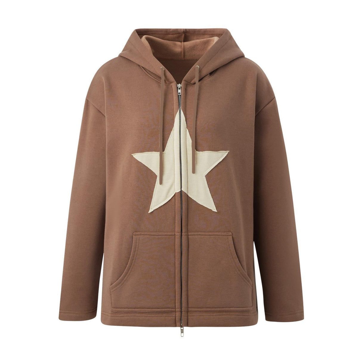 Damen Kapuzenjacke mit auffälligem Sternenmotiv und praktischen Taschen EB