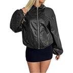 Damen Kunstleder Bomberjacke EB