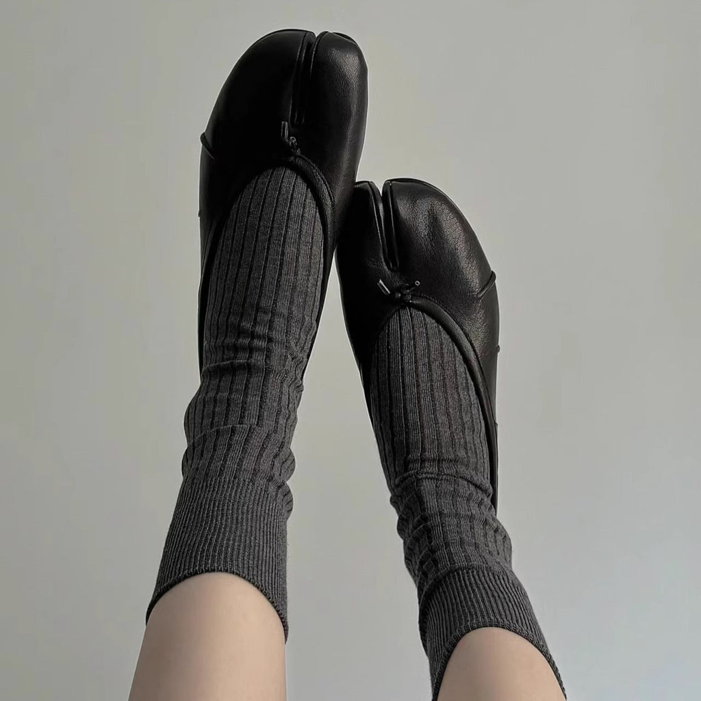 Damen Ballerinas mit raffinierter Zehenpartie und samtiger Lederverarbeitung EB