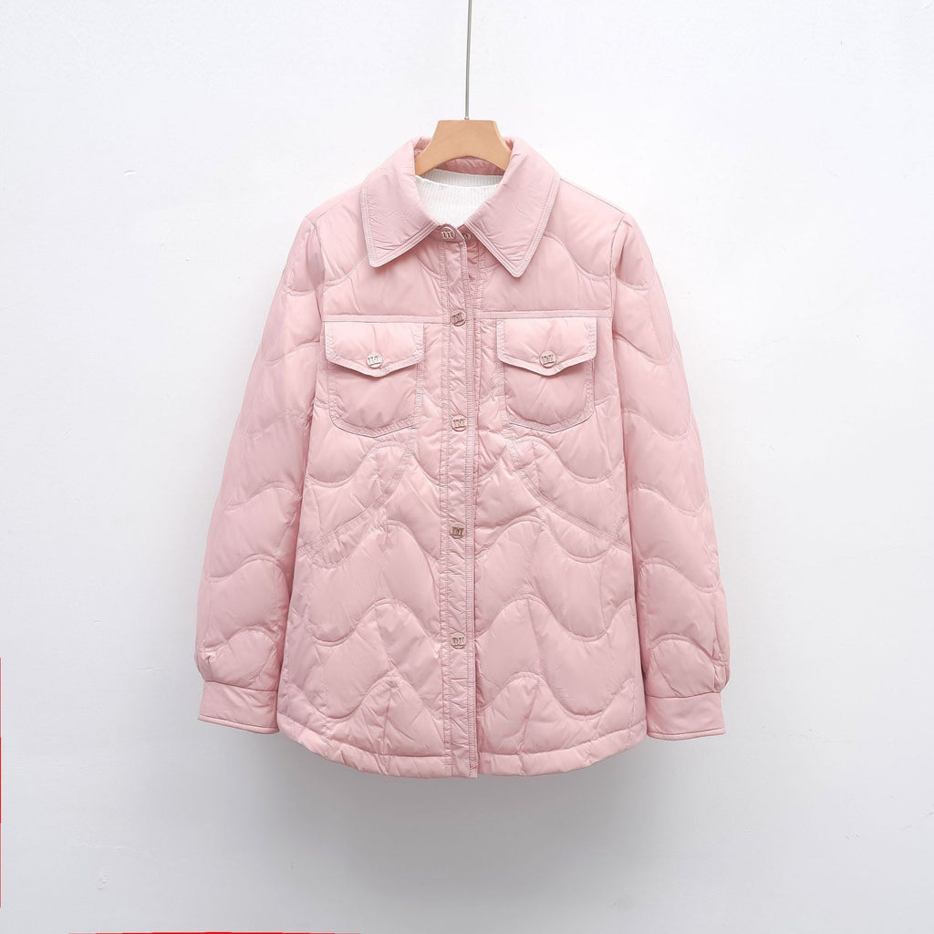 Damen gesteppte Outdoor-Jacke mit Taschen und bequemer Passform EB