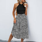 Damen Midi-Rock mit floralem Print und elastischem Bund EB
