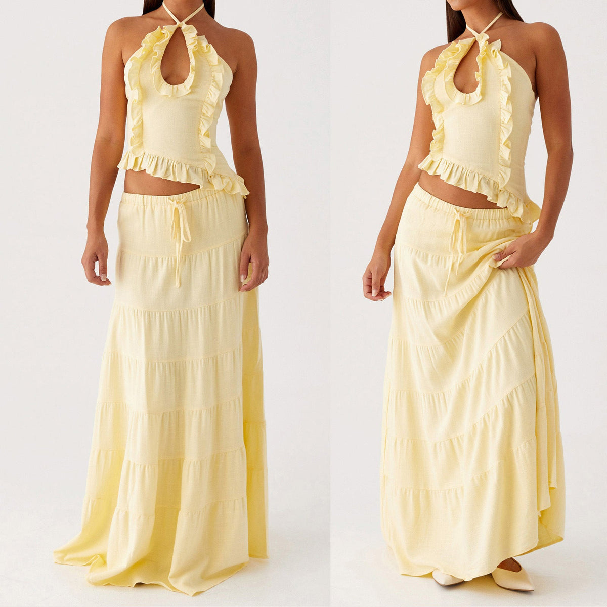 Damen Blusenkleid mit floralen Details EB