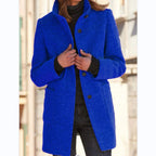 Damen hochwertige Wolljacke im klassischen Design mit großen Taschen EB