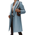 Damen Eleganter Wollmantel mit schmaler Silhouette und praktischen Taschen EB