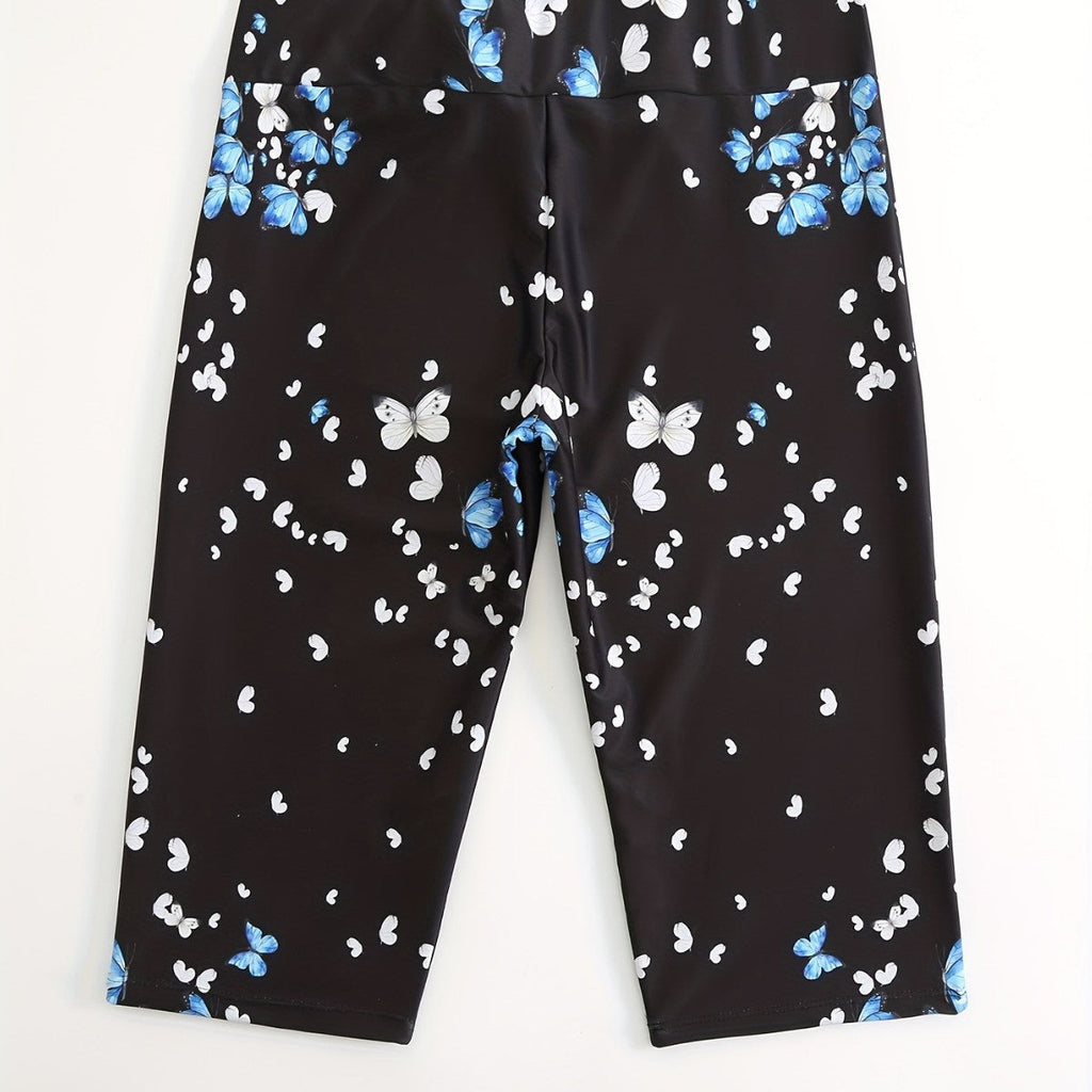 Sportliche Damen-Badeshorts mit Blumenmuster