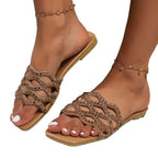 Damen Badeschuhe mit funkelnden Zierriemen EB