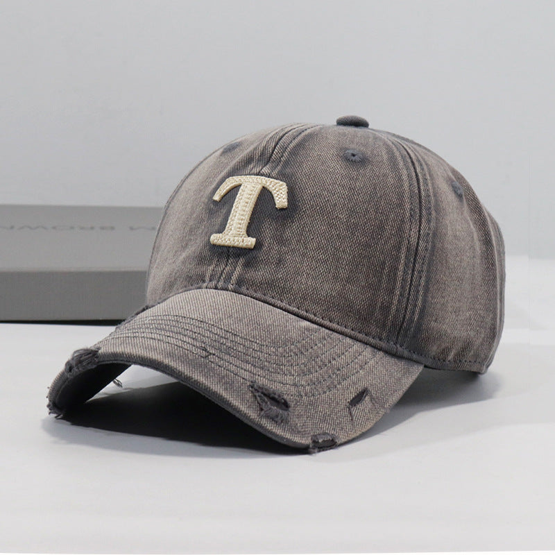Herren-Denim-Cap mit Distressed-Optik