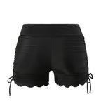 Damen-Badeshorts mit verstellbarem Raff-Design