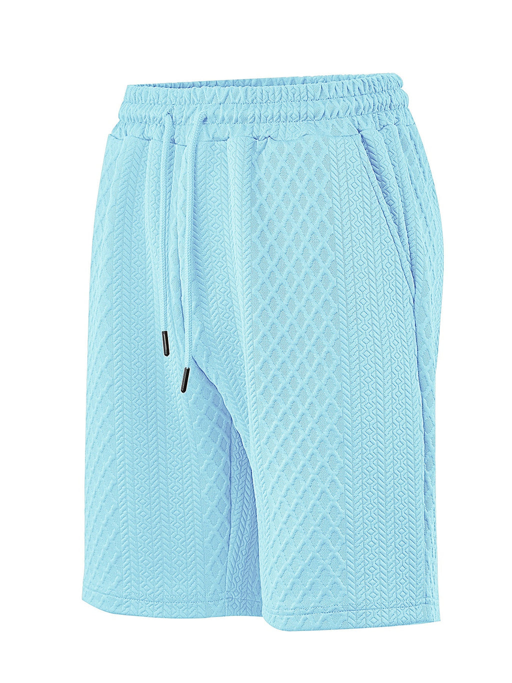 Strukturierte Herren-Loungeshorts mit elastischem Bund, Kordelzug und Seitentaschen
