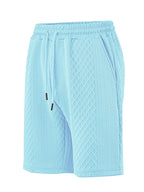 Strukturierte Herren-Loungeshorts mit elastischem Bund, Kordelzug und Seitentaschen
