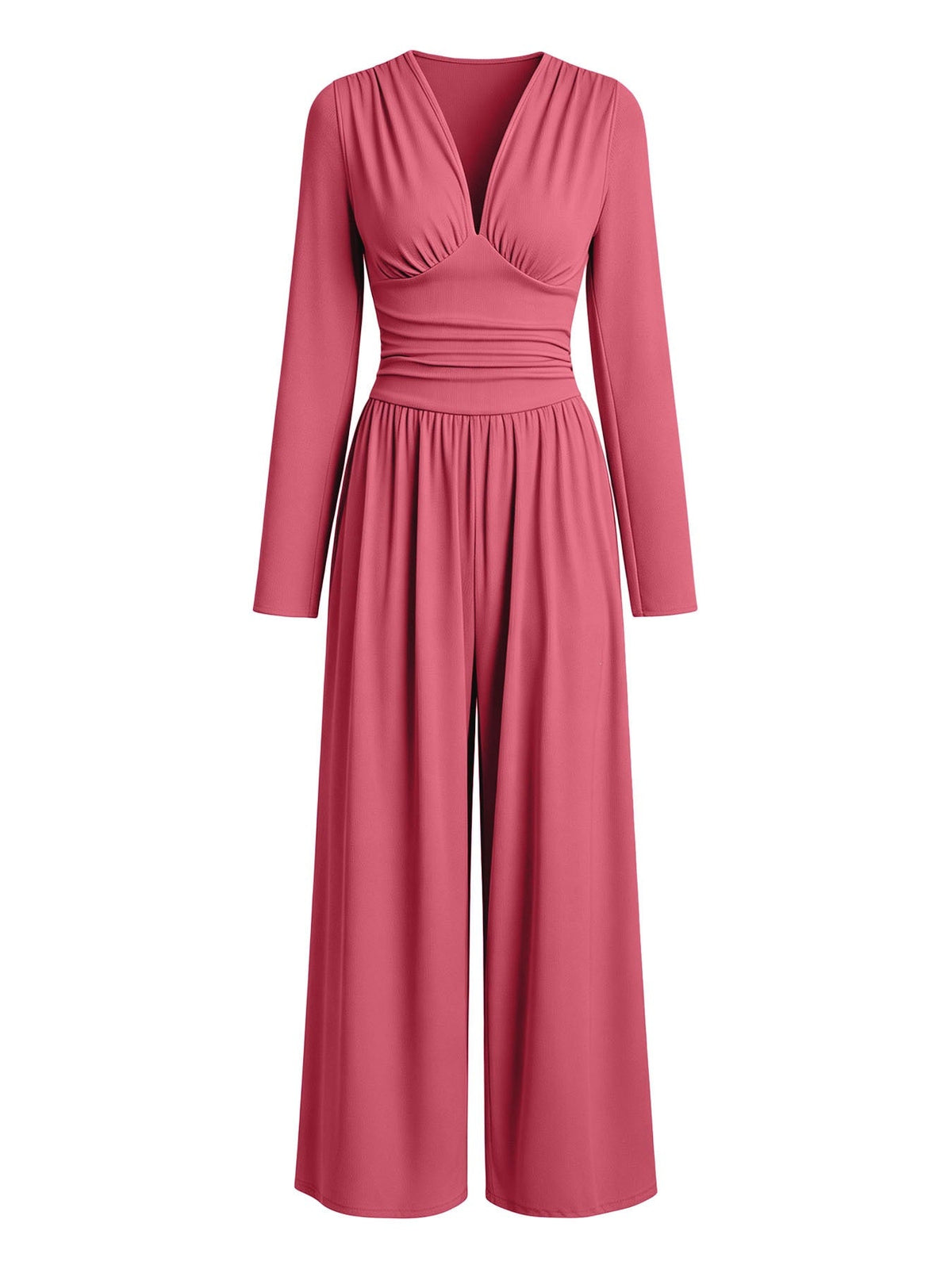 Eleganter V-Ausschnitt-Jumpsuit mit Wickeltaille