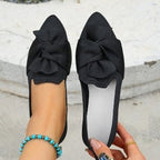 Damen Ballerinas mit großem Schleifendetail EB 1780917992