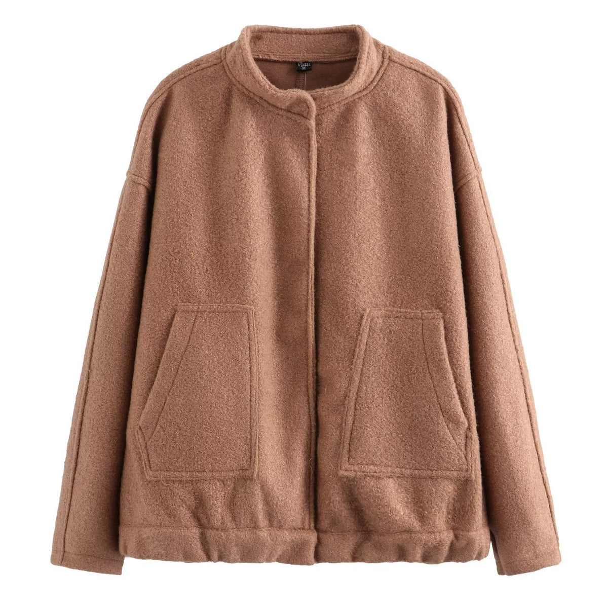 Damen gemütliche und stylische Fleecejacke mit großen aufgesetzten Taschen EB