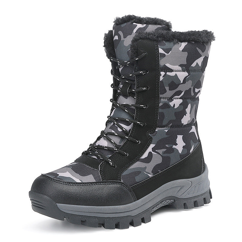 Damen Camouflage Winterstiefel mit isoliertem Futter und rutschfester Sohle EB