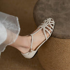 Damen Bequeme Sandalen mit offenem Zehenbereich und elegantem Riemchen-Design EB