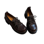 Damen Bequeme Schnürschuhe mit modischem Design und robustem Absatz EB