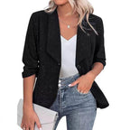 Damen Glitzer Blazerjacke mit femininer Silhouette und elegantem Revers EB