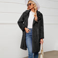 Damen Flauschiger Langmantel mit elegantem Revers EB