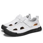 Damen Bequeme Leder-Sandalen mit verstellbarem Riemen und rutschfester Sohle EB