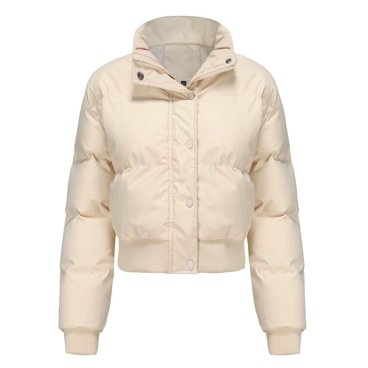 Damen cropped Steppjacke mit hohem Kragen und praktischen Druckknöpfen EB