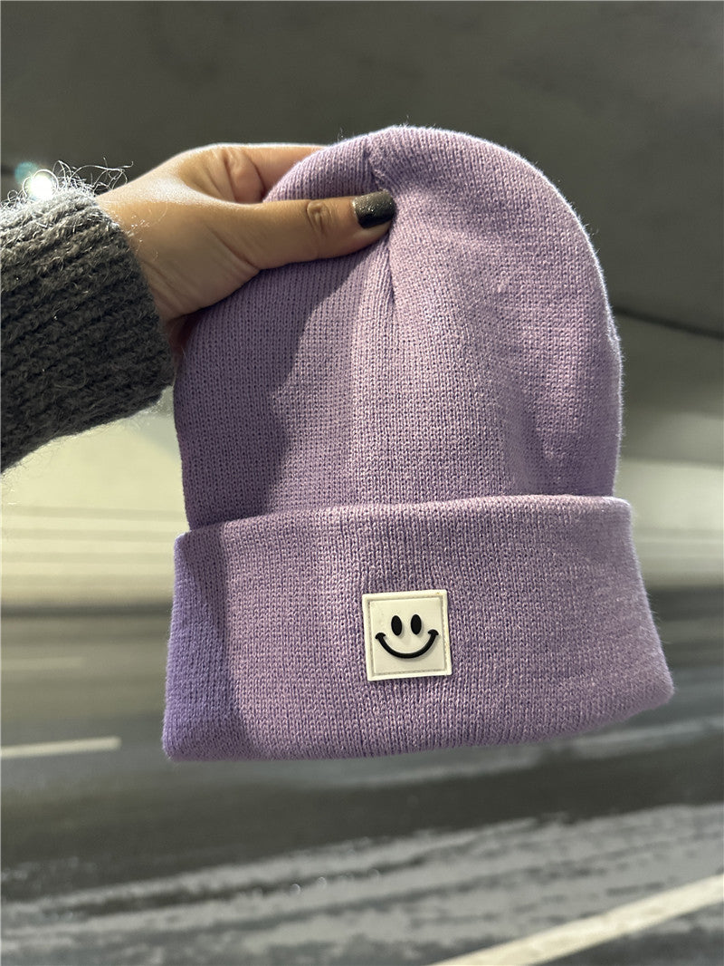 Smiley-Gesicht Rippstrickmütze