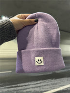 Smiley-Gesicht Rippstrickmütze