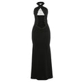 Damen Elegantes Maxi-Kleid mit raffiniertem Schnürungsdesign EB