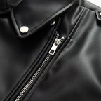 Damen Kunstleder Bikerjacke mit praktischen Reißverschlusstaschen und Gürtel EB