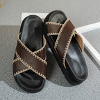 Damen Bequeme Clogs mit geflochtenem Riemendesign und ergonomischem Fußbett EB