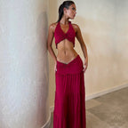 Damen Crop-Top und Maxi-Rock Set EB