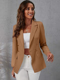 Damen eleganter Blazer mit doppelter Knopfleiste und seitlichen Taschen EB