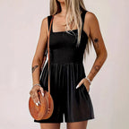 Damen Jumpsuit mit gerafftem Oberteil und praktischen Taschen EB