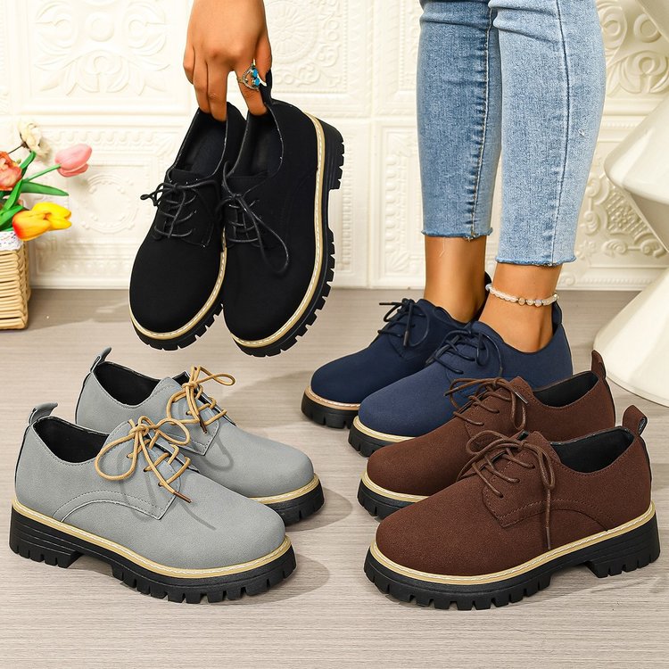 Damen Bequeme Schnürschuhe mit rutschfester Sohle EB