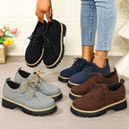 Damen Bequeme Schnürschuhe mit rutschfester Sohle EB