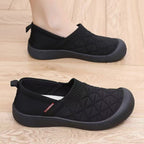 Damen Bequeme Slip-On Freizeitschuhe mit elastischem Bündchen EB