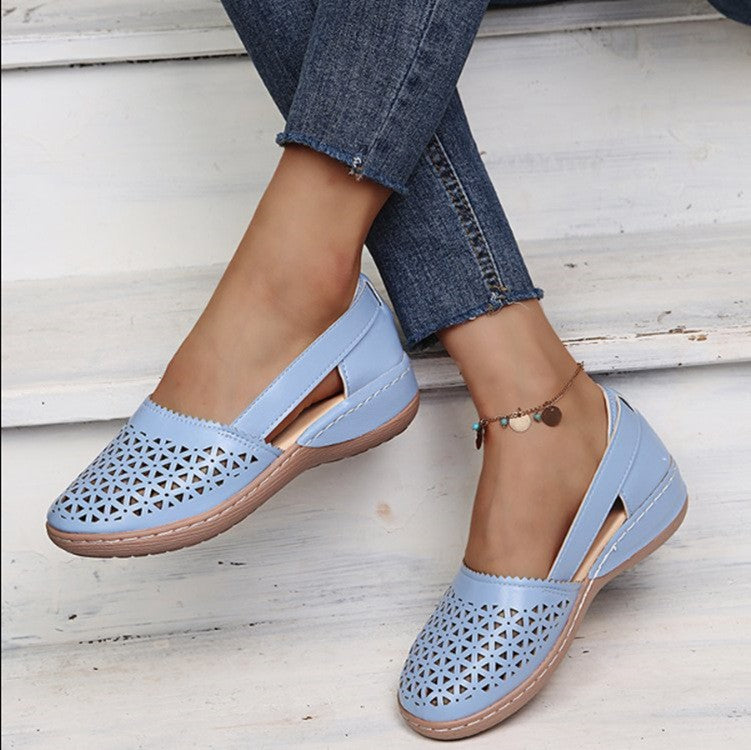 Damen Atmungsaktive Slip-On Sandalen mit seitlicher Öffnung und modischem Design EB