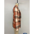 Damen Karierter Blazer aus weichem Wollmix EB