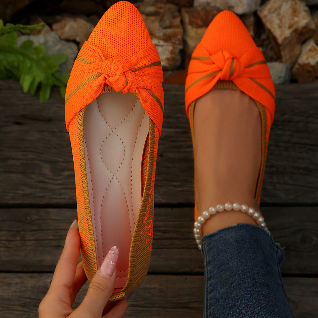 Damen Ballerina Schuhe mit eleganter Schleife EB
