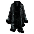 Damen luxuriöser Poncho mit dekorativem Fleece-Wärmeschutz EB