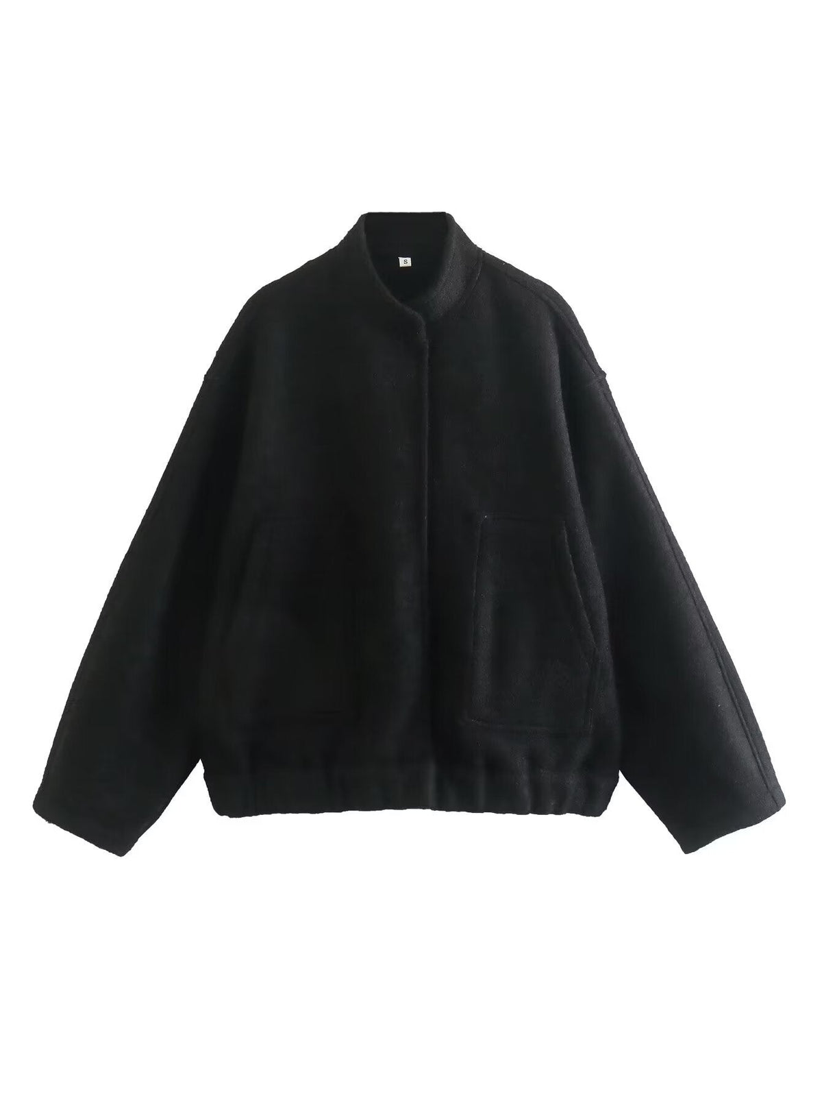 Damen gemütliche Sweatjacke mit hoher Kragenform und praktischen Taschen EB
