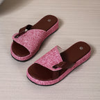 Damen bequeme Schlappen mit modischem Faltendesign EB