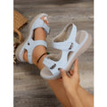 Damen bequeme Riemchen-Sandalen mit verstellbarem Klettverschluss EB