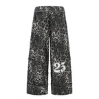 Weite Damen-Cargoshorts mit Fransen und Totenkopf-Print