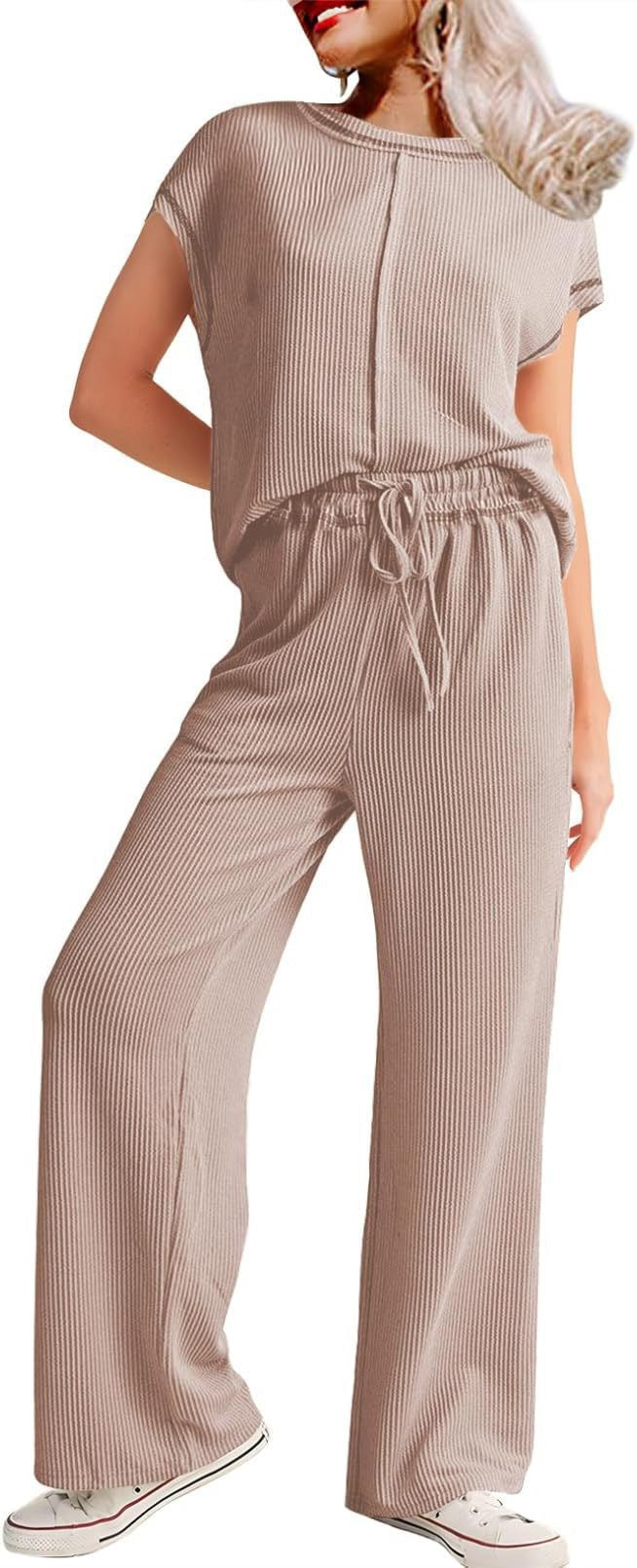 Damen lässiges Jumpsuit mit weit geschnittenem Bein und elastischem Bund EB