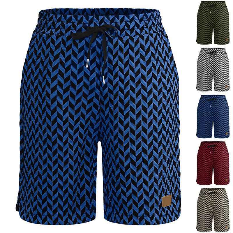 Damen-Jacquard-Shorts mit elastischem Komfortbund und Fischgrätmuster